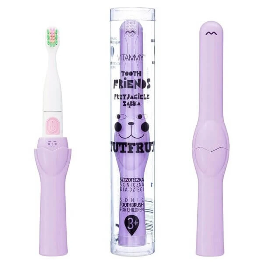 Vitammy Friends, periuță de dinți sonică pentru copii, violet, 36 m+, 1 buc.