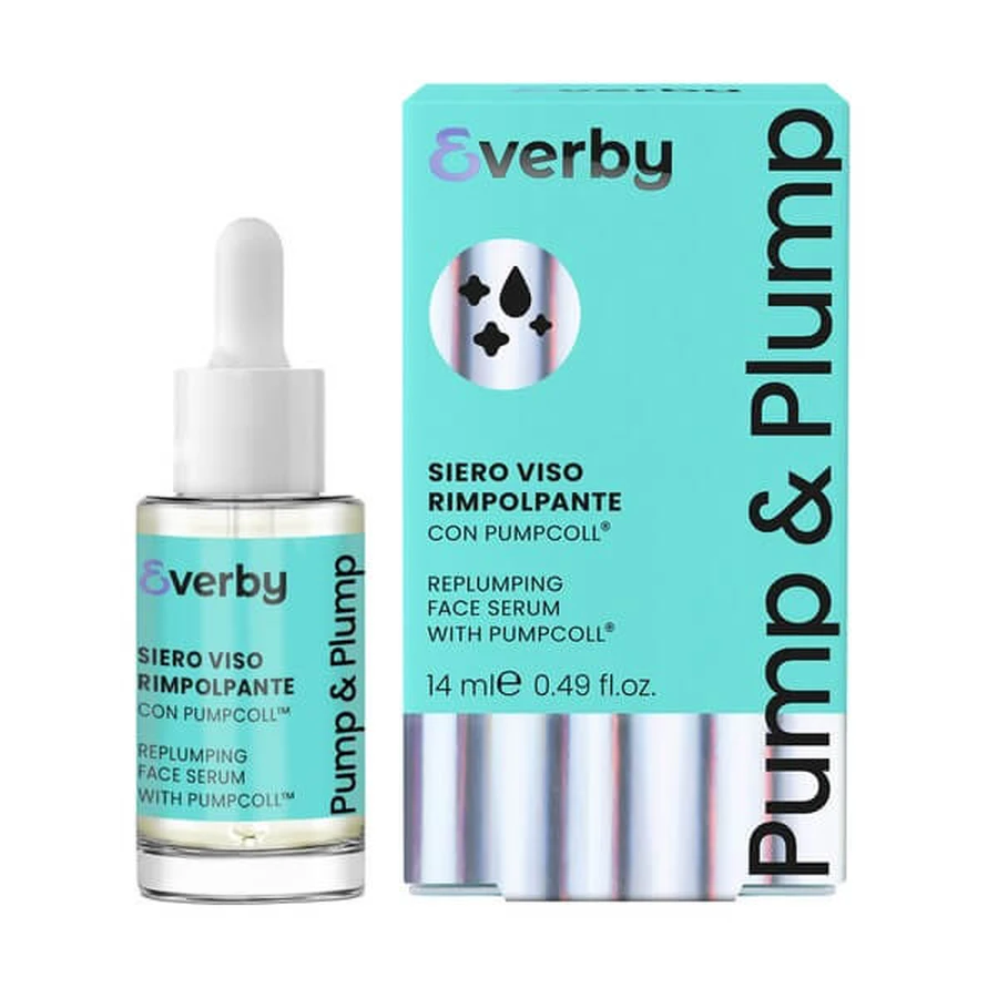 Everby Pump&amp;Plump, ser facial de fermitate cu Pumpcola, 14 ml