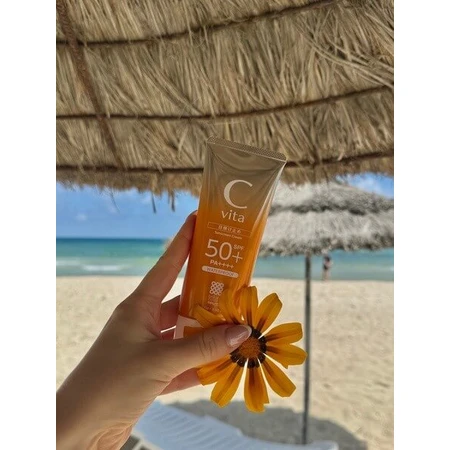 Meishoku C Vita Sunscreen Cream SPF50+, crema solare dalla texture vellutata e leggera, 50 g