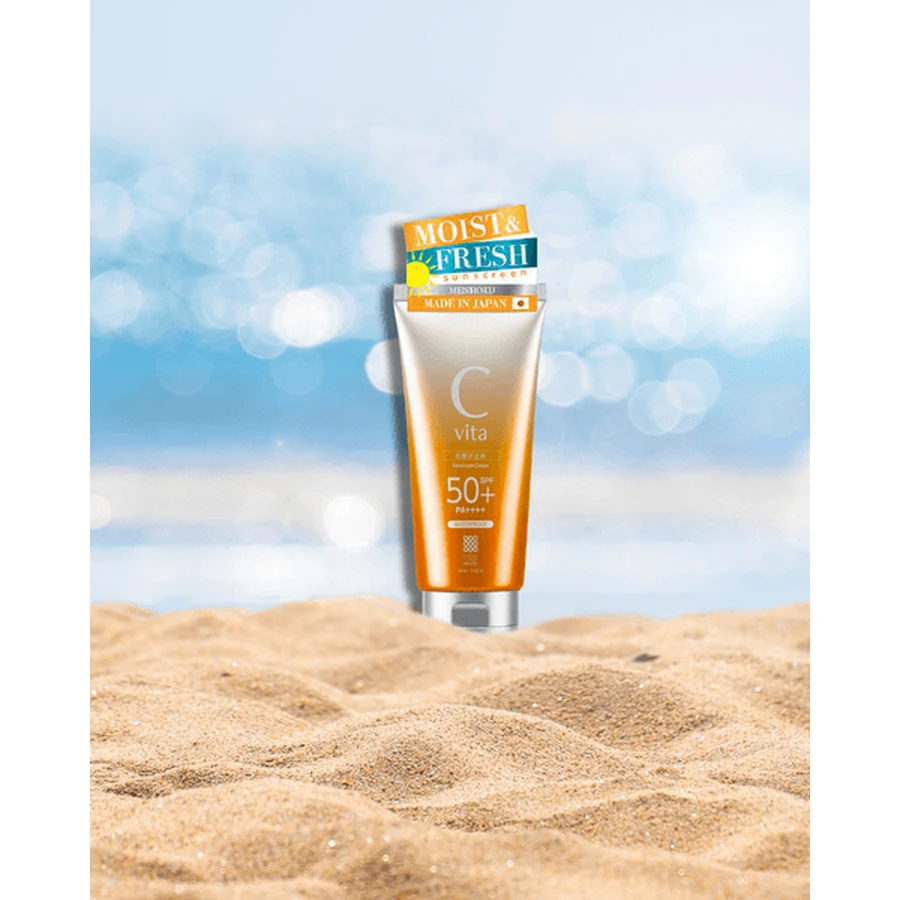 Meishoku C Vita Sunscreen Cream SPF50+, crema solare dalla texture vellutata e leggera, 50 g
