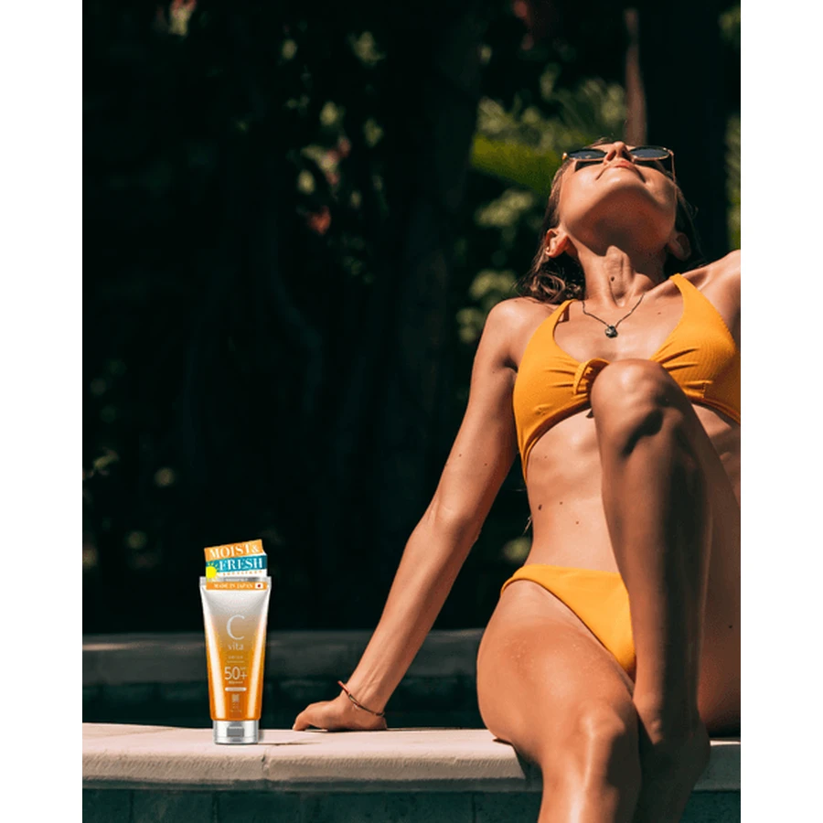 Meishoku C Vita Sunscreen Cream SPF50+, crema solare dalla texture vellutata e leggera, 50 g