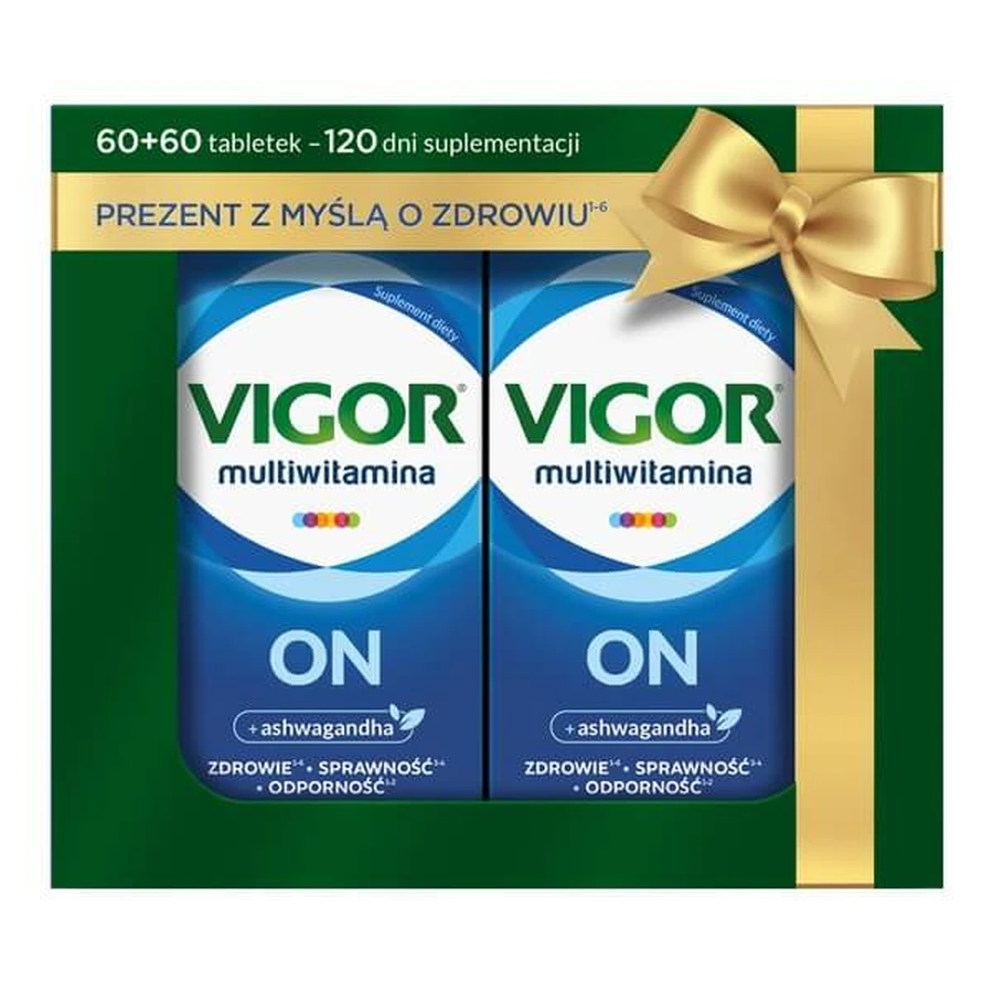 Set von 2x Vigor Multivitamin ON, Tabletten, 60 Stück.