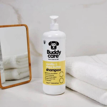 Buddycare, champú para perros, vainilla y manteca de karité, 500 ml
