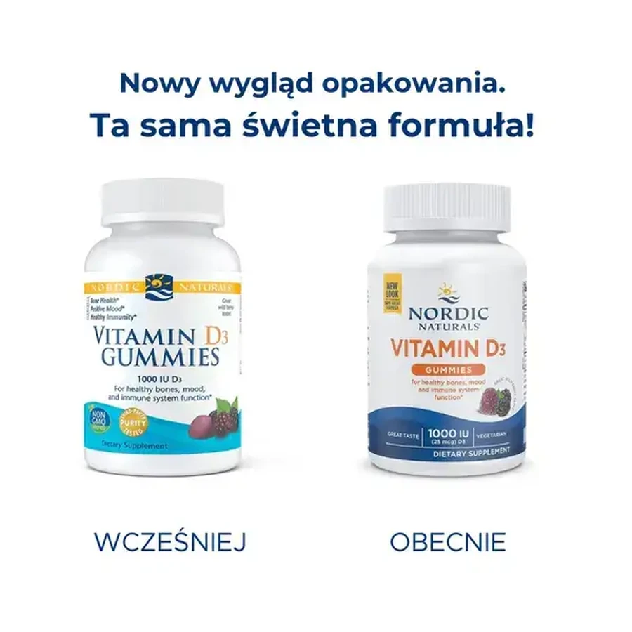 Nordic Naturals Vitamin D3 Gummies 1000 IU, gominolas, sabor mora, 120 uds.