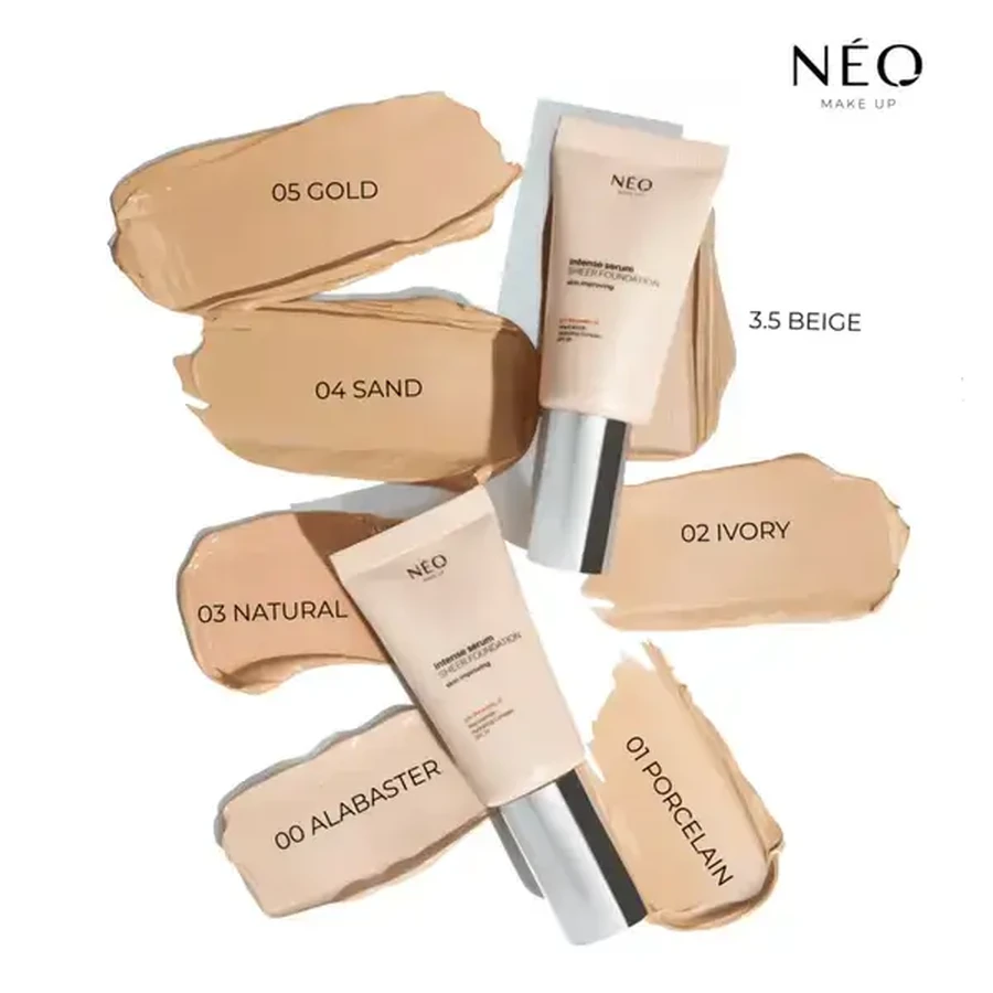 NEO Make Up Intense Serum, fondotinta idratante, 01 PORCELAIN , 30 ml.