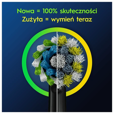 Oral-B, Cross Action, zwart, vervangende opzetstukjes, 4 stuks.