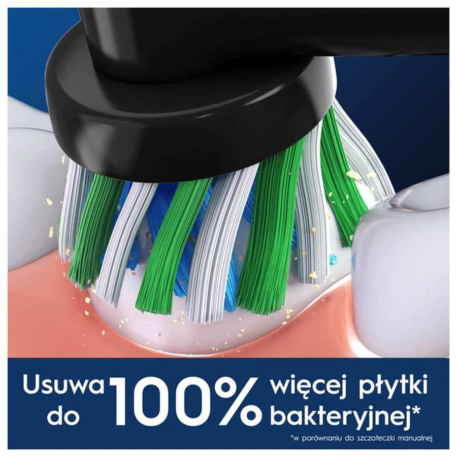 Oral-B, Cross Action, zwart, vervangende opzetstukjes, 4 stuks.