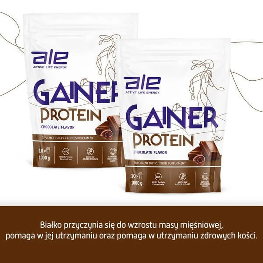 3er-Set ALE Gainer Protein Schokoladengeschmack