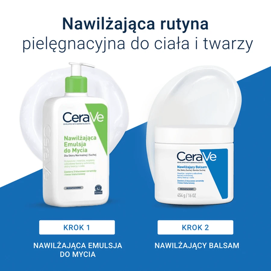 Kit CeraVe, loțiune hidratantă pentru față și corp cu ceramide pentru piele uscată și foarte uscată, 454 g + pachet de reumplere, 454 g