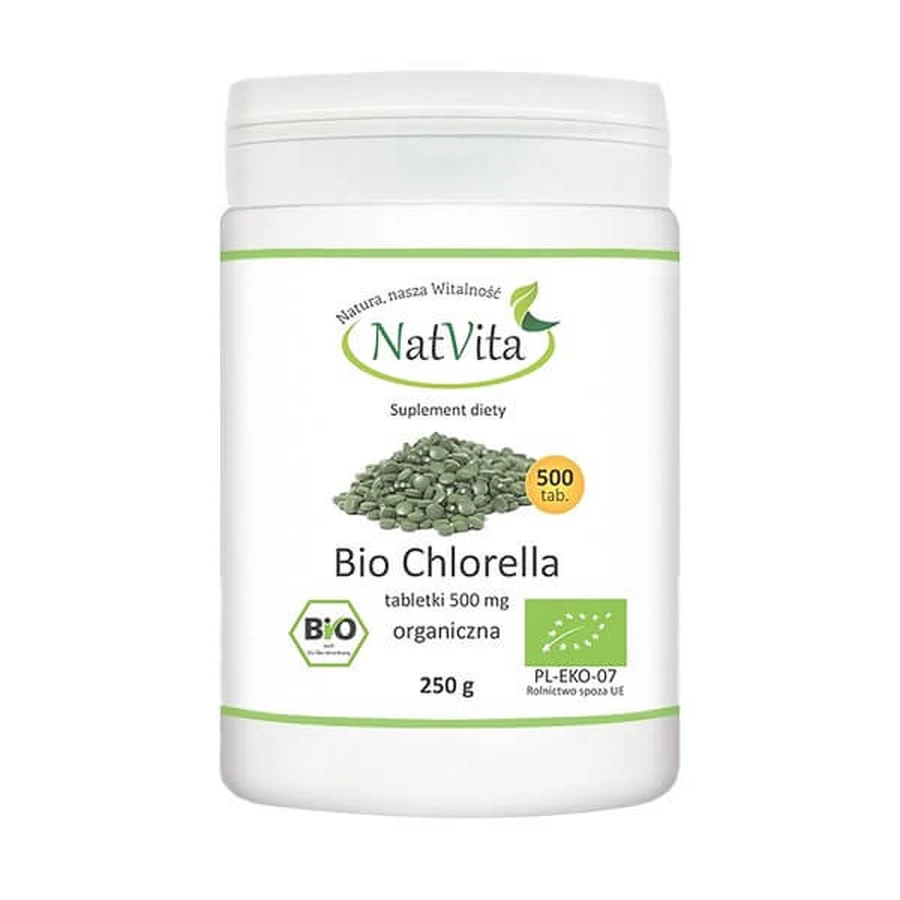 NatVita Bio Chlorella, Tabletten, 500 Stück.
