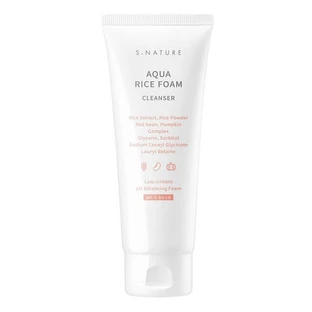 S. Nature Aqua Rice, gezichtsreinigend schuim op basis van rijst, 160 ml.