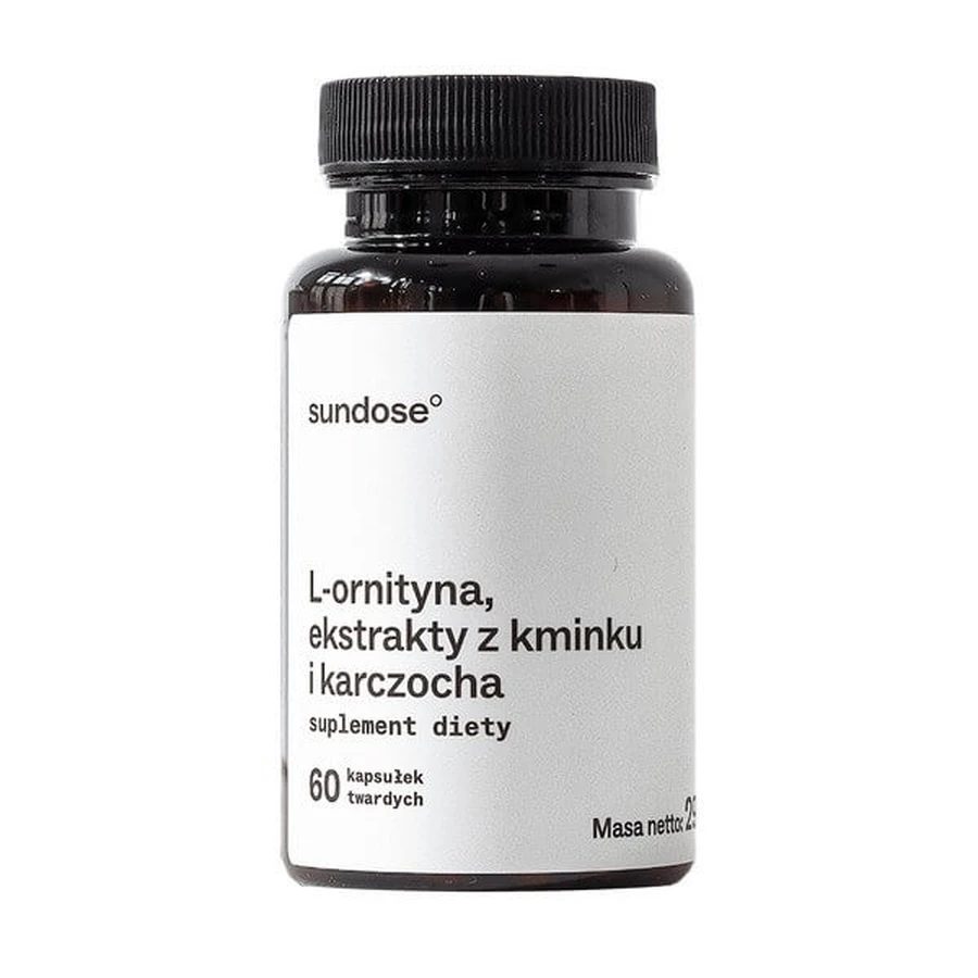 Sundose L-ornitină, extracte de chimen și anghinare, capsule tari, 60 buc.