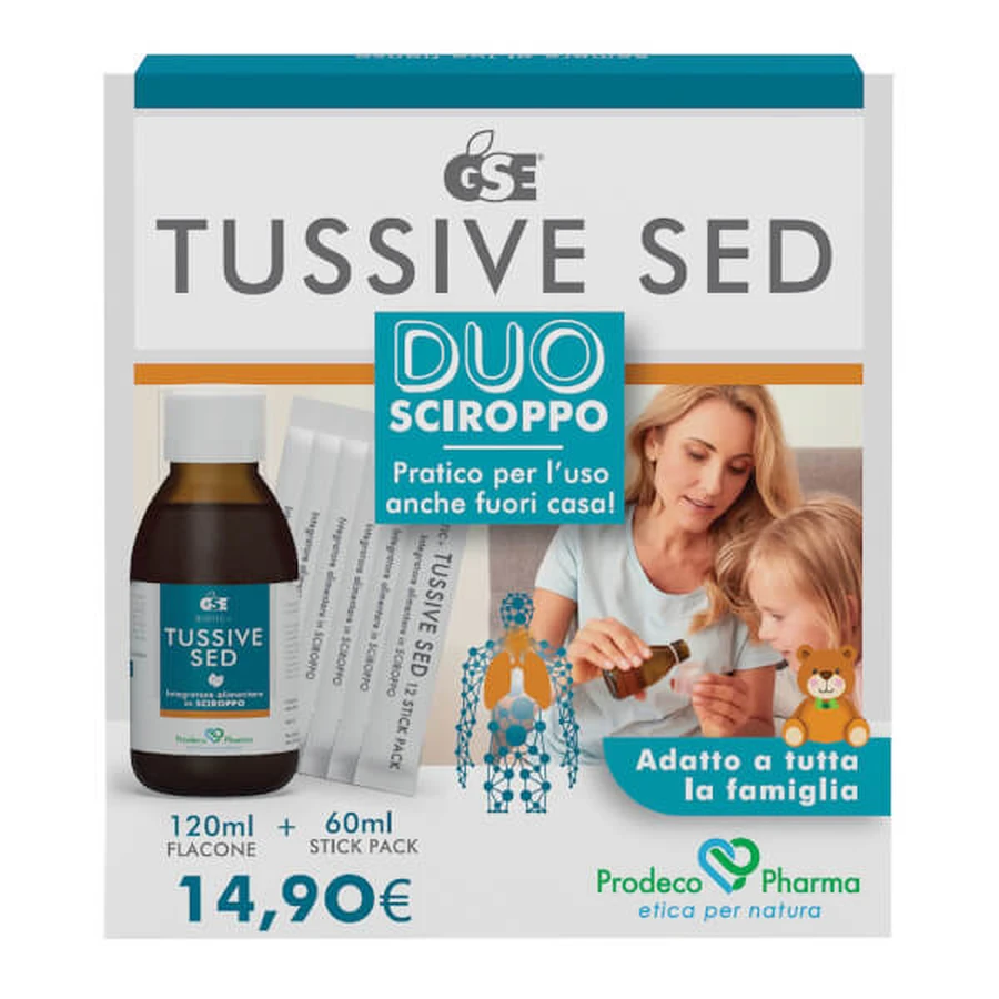 Gse Tussive Sed Duo Sirop Sticlă + Pachet 6 Stick