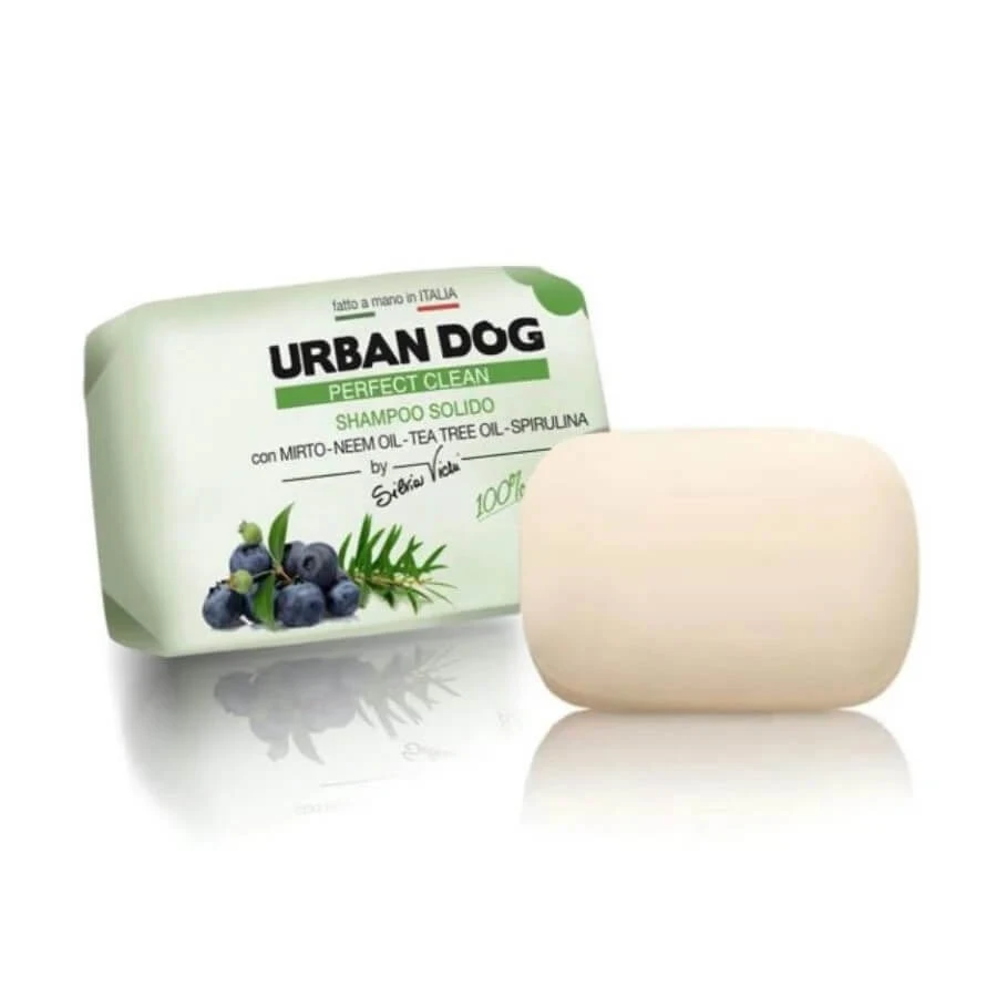URBAN DOG SOLID SHAMPOO WITH MYRTLE, NEEM OIL, TEA TREE OIL & SPIRULINA 100G