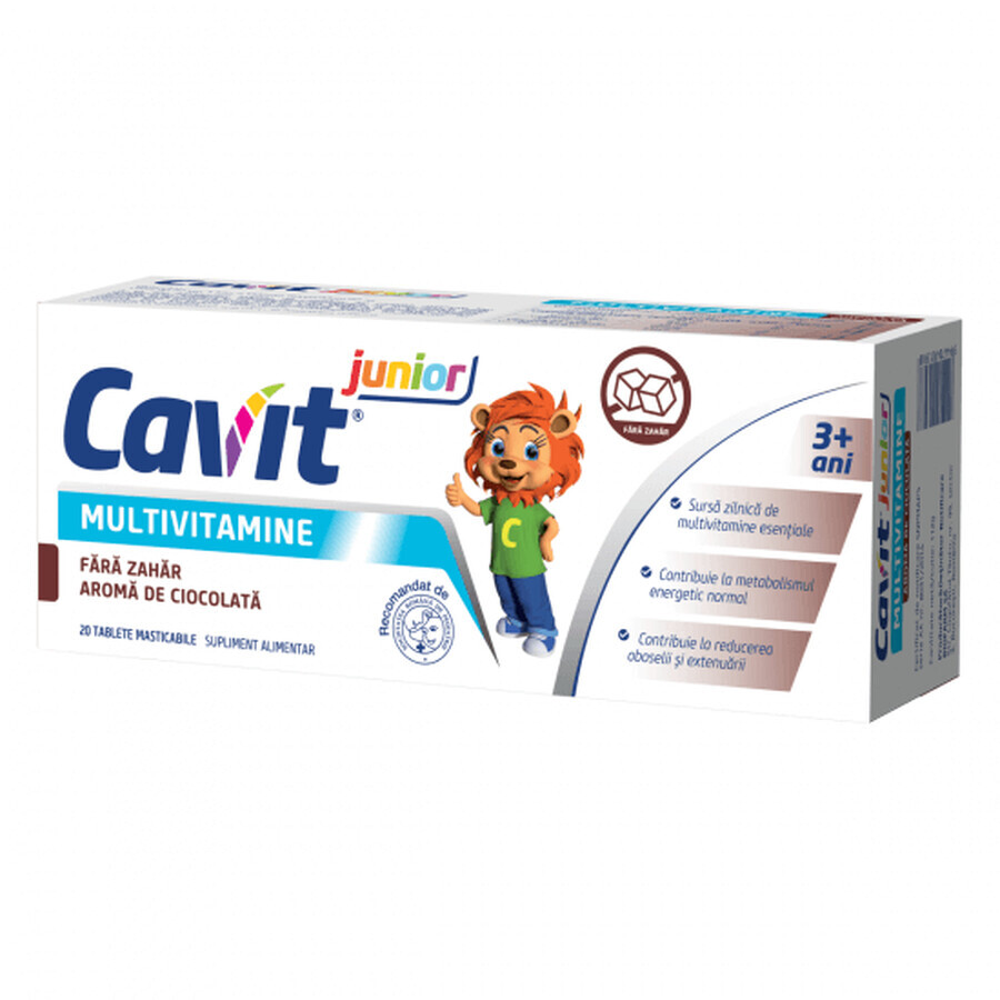 Cavit Junior sugar-free chocolate flavour, 20 chewable tablets, Biofarm