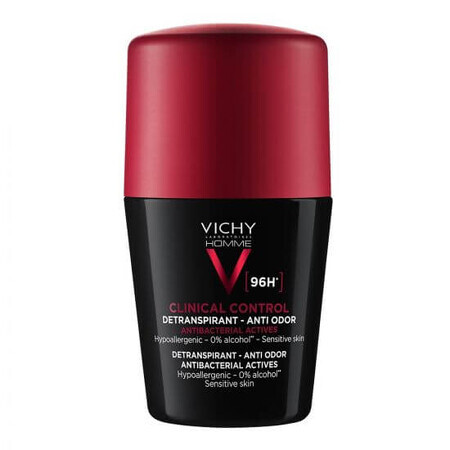 Vichy Homme Antiperspirant Roll-On Deodorant 96h Clinical Control, 50 ml