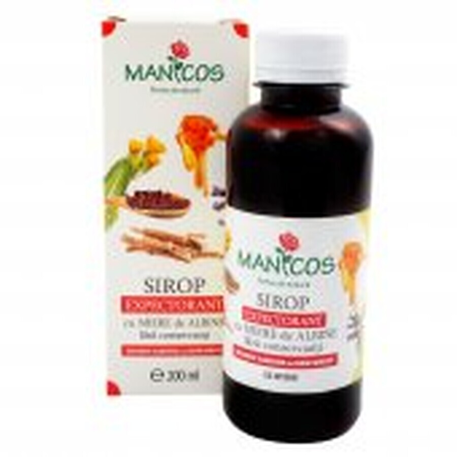 Sirop expectorant cu miere, lemn-dulce si cuisoare 200 ml, Manicos