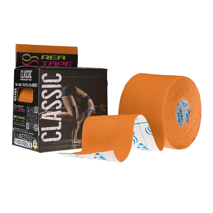 Premium Kinesiologieband orange, 5cm x 5m, REA Tape