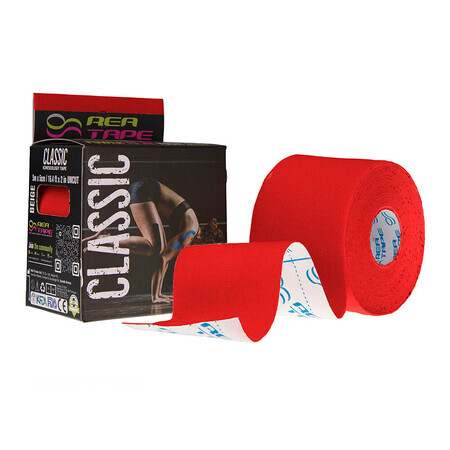 Banda kinesiologica premium rosu, 5cm x 5m, REA Tape