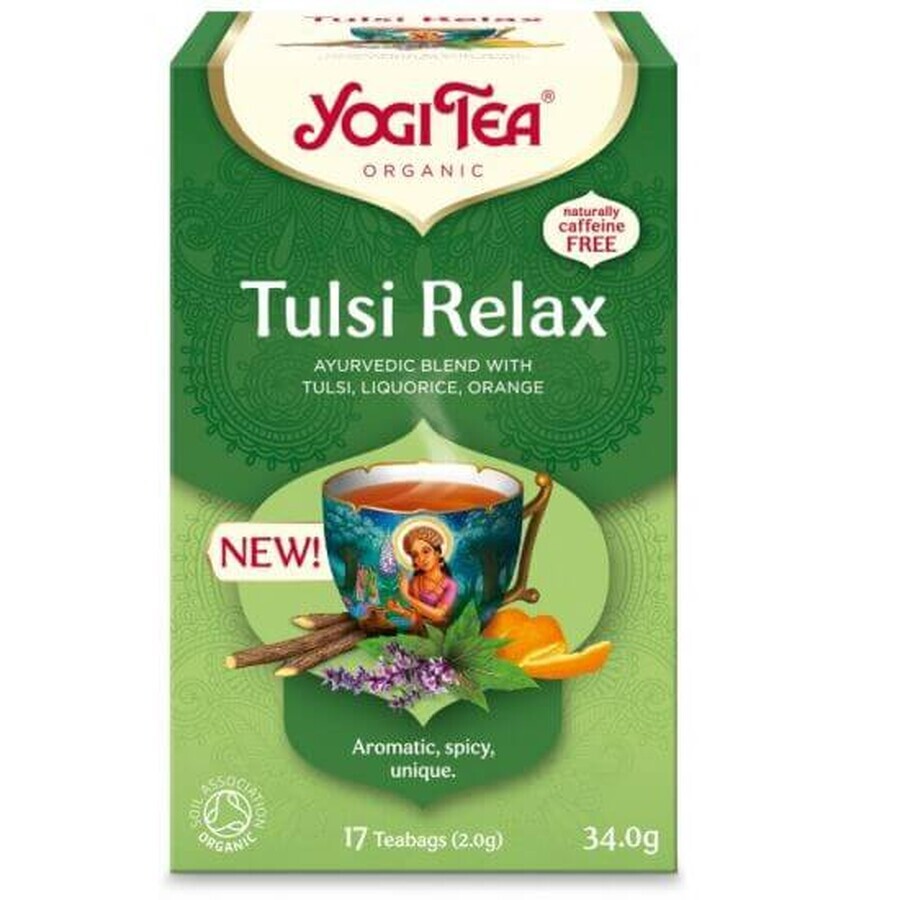 Té orgánico Tulsi Relax, 17 bolsitas, Yogi Tea