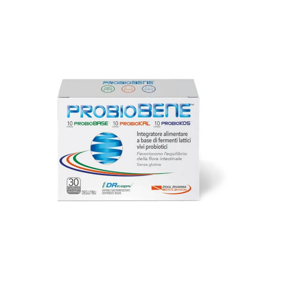 Pool Pharma Probiobene Vegan Probiotic Ferments Lactiques Supplément 30 Capsules