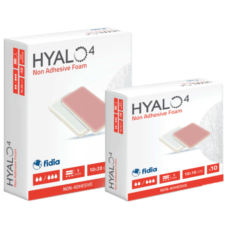 Hyalo4 Non-Adhesive Foam Dressing, 10x20 cm, 10 pieces, Fidia Farmaceutici