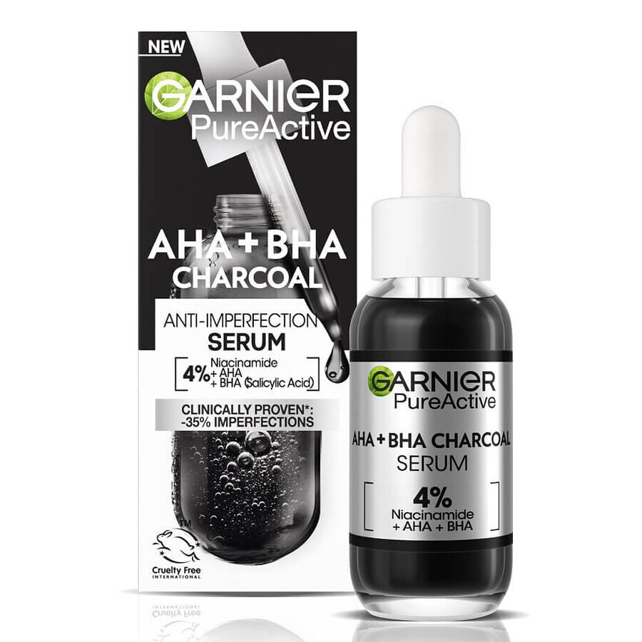 Suero antiimperfecciones con niacinamida, AHA + BHA Pure Active, 30 ml, Garnier