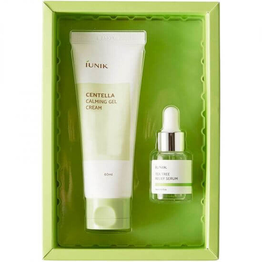 Gesichtscreme-Set, 60 ml + Gesichtsserum 15 ml Hautpflege Centella Edition, Iunik