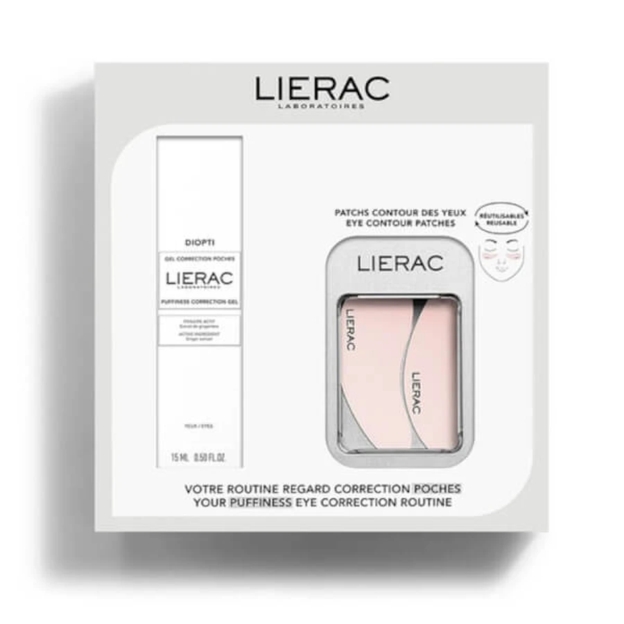 Lierac Diopti Box Set Correction Bags and Dark Circles Gel 15 ml + Free Patchs
