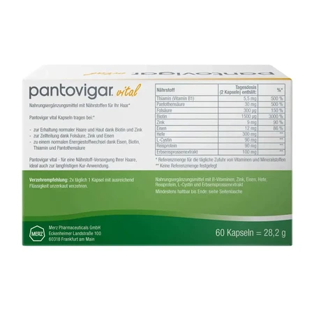 Pantovigar Vital 2x60 Capsules Hair Nutrient