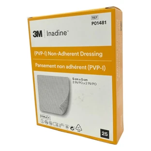 Inadine nonadherent antiseptic dressing 5x5cm 25 pieces