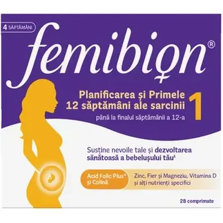 Femibion 1 Sarcinǎ timpurie, 2 x 28 comprimate, Procter & Gamble