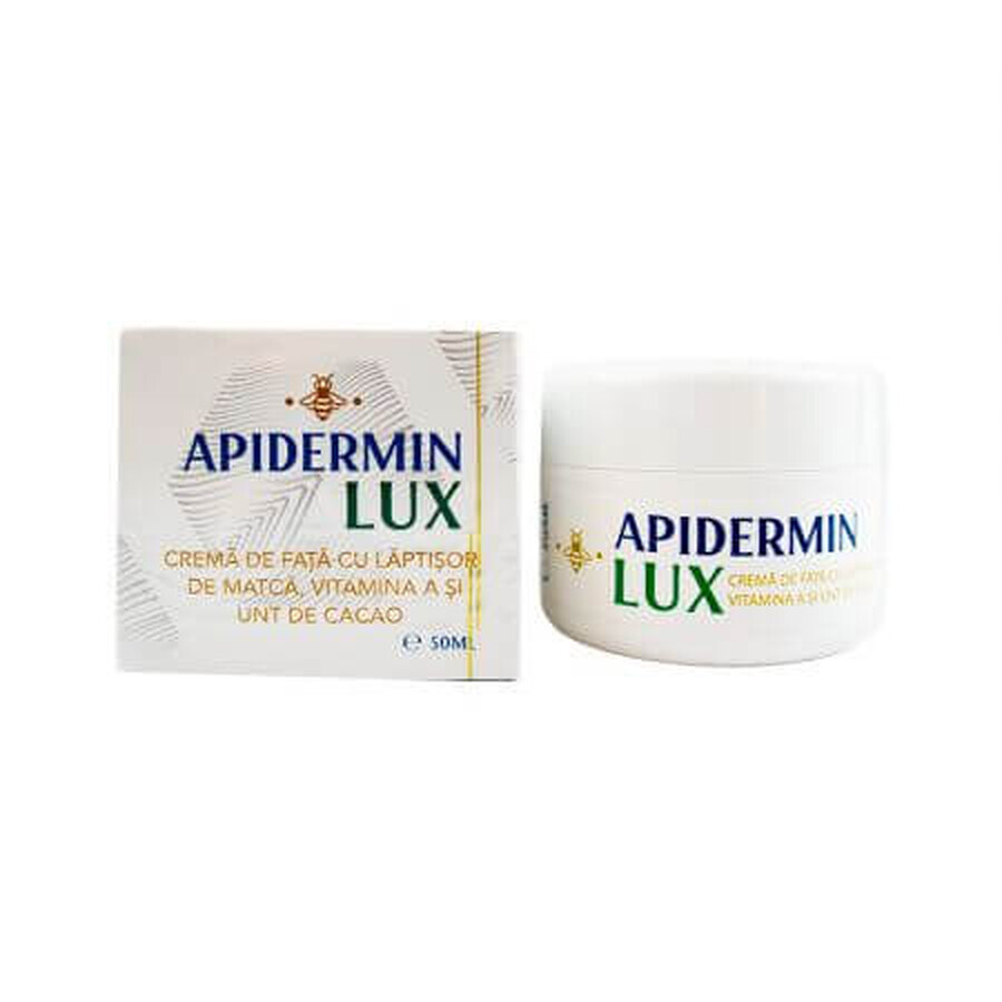 Crema de fata cu laptisor de matca unt de cacao si Vitamina A Apidermin Lux, 50 ml, Complex Apicol Veceslav