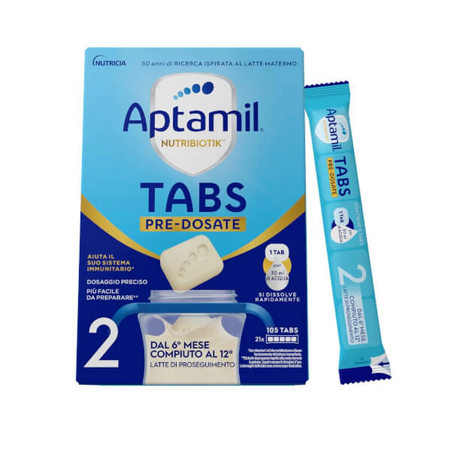 Aptamil Nutribiotik 2 Tabs Vordosierte Folgemilch 6M+ 21 Tabs