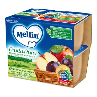 Mellin Puur Fruit Pruim Appel 4x100g