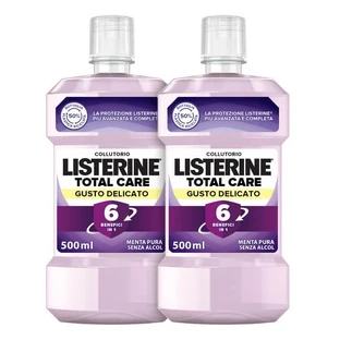 Listerine total care enjuague bucal sabor suave paquete 2×500 ml