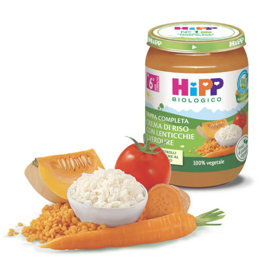 HiPP Creamed Rice Lentils & Vegetables Bio 190 g
