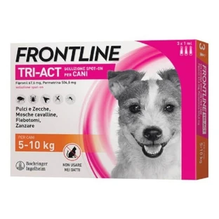 Frontline Tri-Act solution spot-on pour chiens de 5 à 10 kg (3 pipettes)