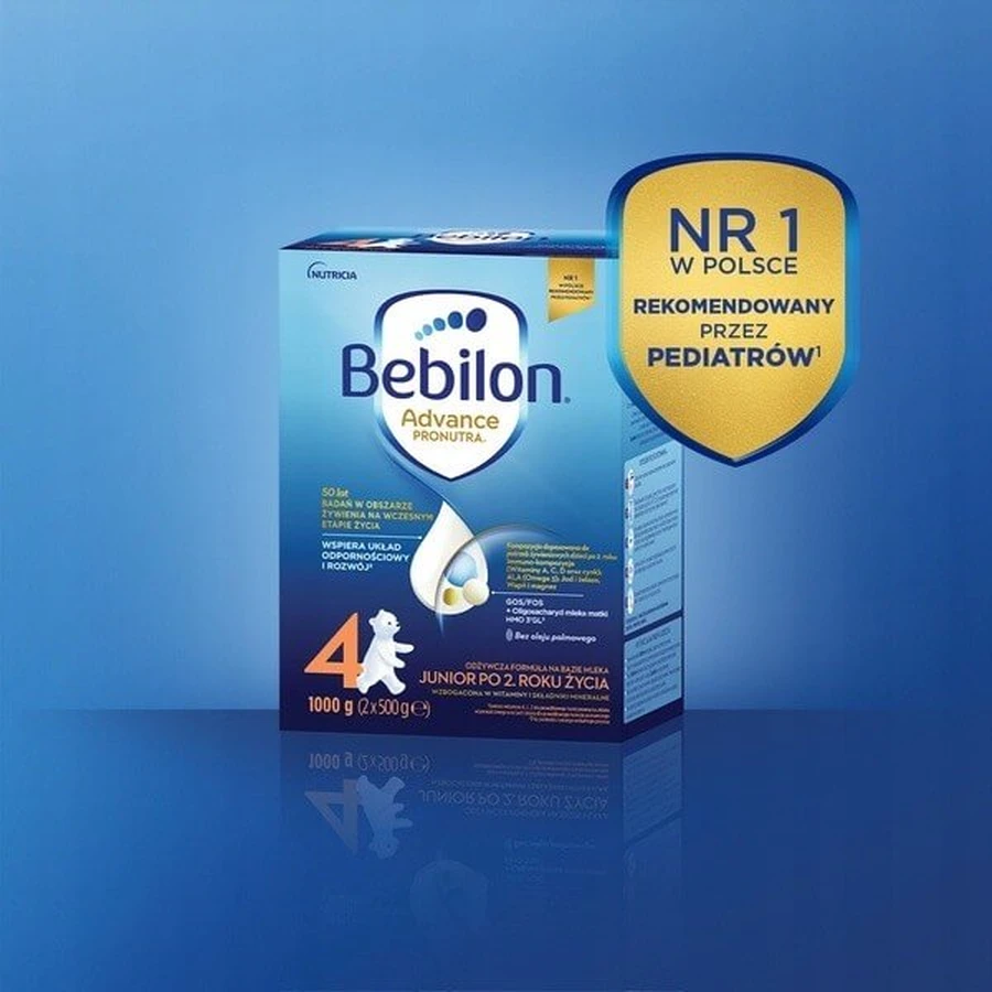 Set van 2 x Bebilon Advance Pronutra 4, Junior, melkvoeding na 2 jaar, poeder, 1000 g
