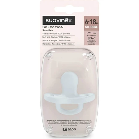 Suavinex color essence - silicone pacifier 6-18 months - light blue