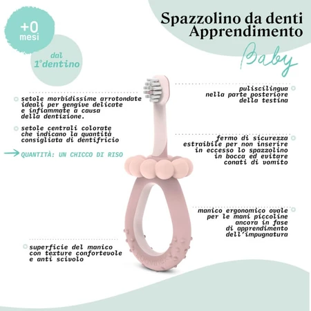 Suavinex - prima periuță de dinți pentru copii 0-2 ani culoare verde salvie