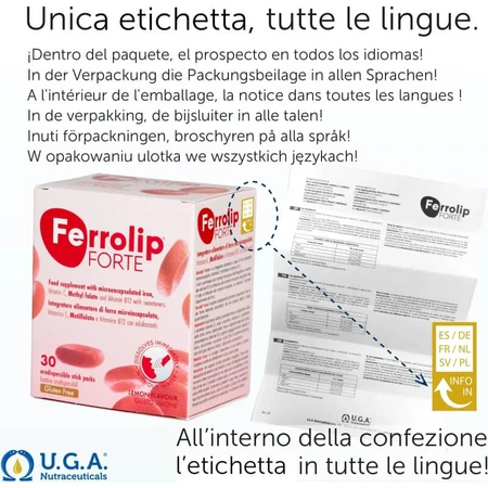 Ferrolip forte 30 stickpacks - supliment de fier și vitamine