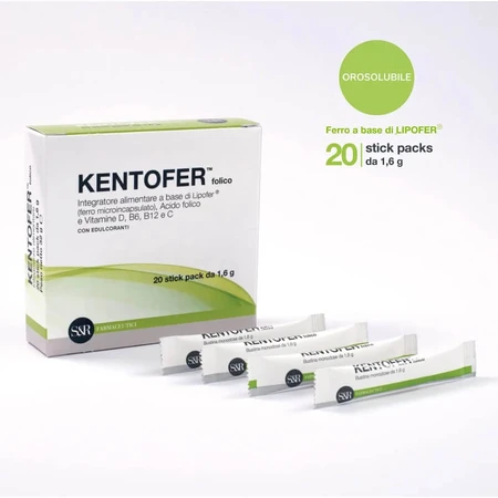 Kentofer foliumzuur 20 stickpacks - ijzer- en vitaminesupplement voor zwangerschap