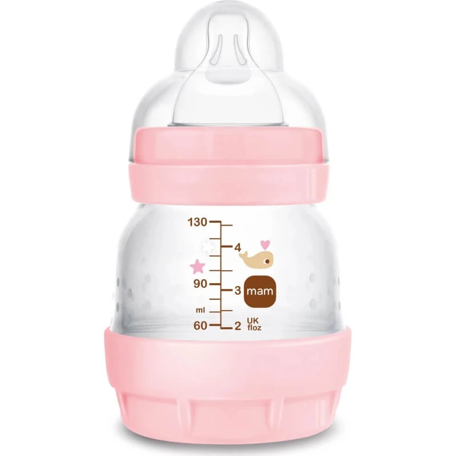 Mam Easy start anti-colic - biberon 0m+ tetină silicon 130 ml roz