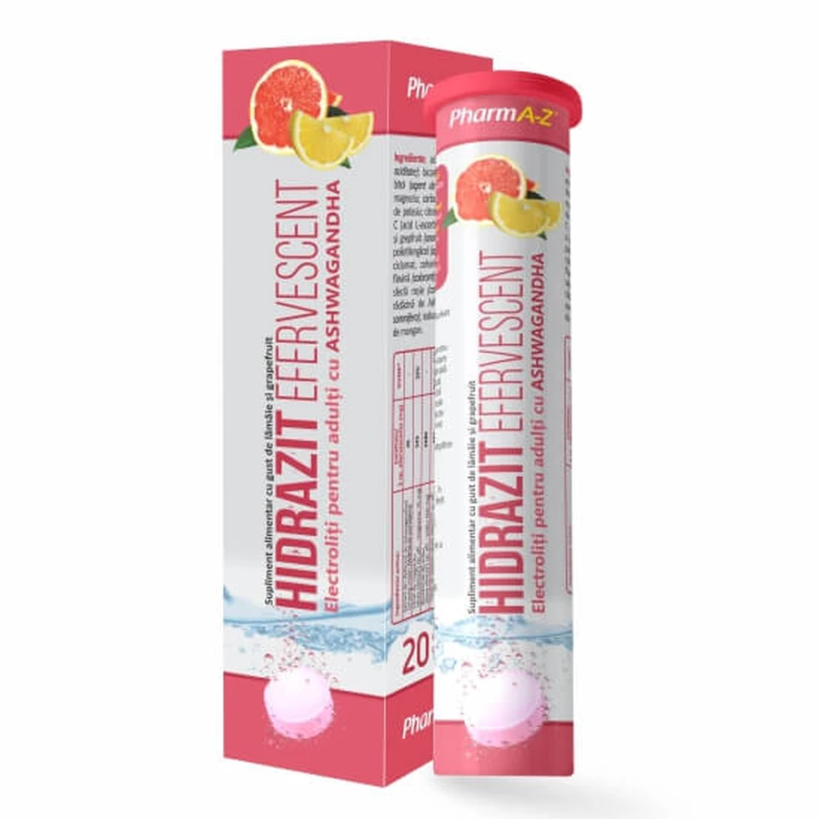 Elektrolyt-Hydrazit mit Ashwagandha für Erwachsene, 20 Brausetabletten, PharmA-Z
