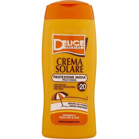 Delice Cremă de protecție solară protecție medie piele ușoară spf 20 250 ml