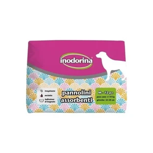 Inodorina 12 saugfähige Windeln für Hündinnen Größe m 32-50 cm
