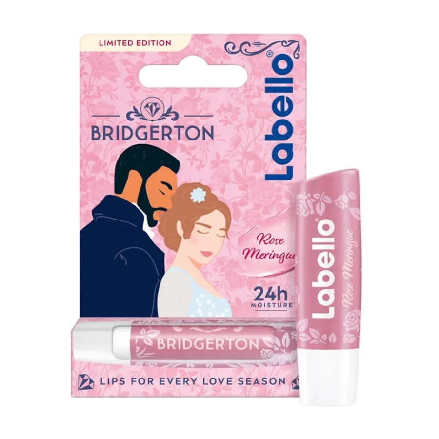 Labello bridgerton rose meringue - 24h feuchtigkeitsspendender Lippenbalsam mit natürlichen Ölen 5,5 ml