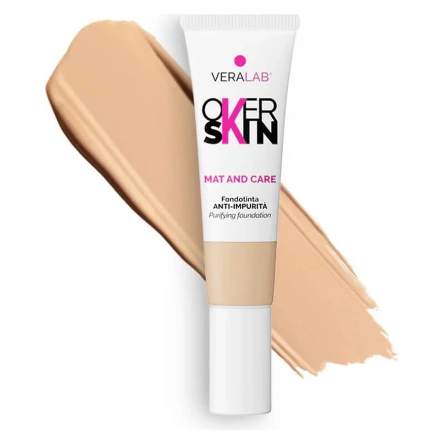 Veralab Overskin mat and care - fondotinta anti imperfezioni n. 04 cream