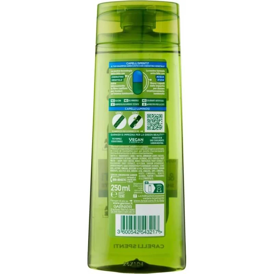 Garnier fructis clean &amp; shining - champú iluminador 250 ml